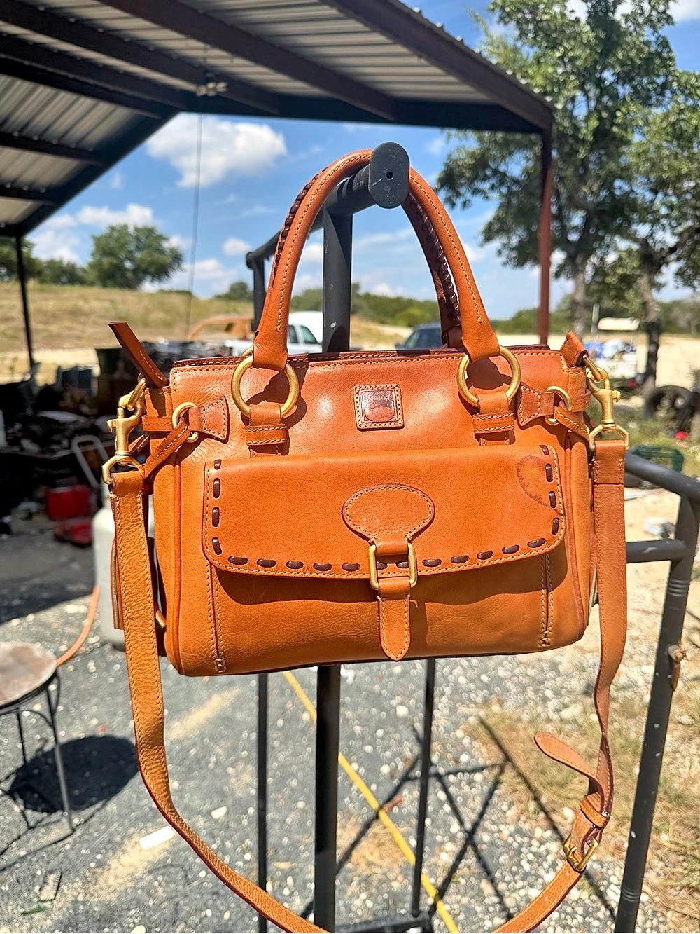 Dooney & Bourke Florentine Leather Front Pocket Satchel